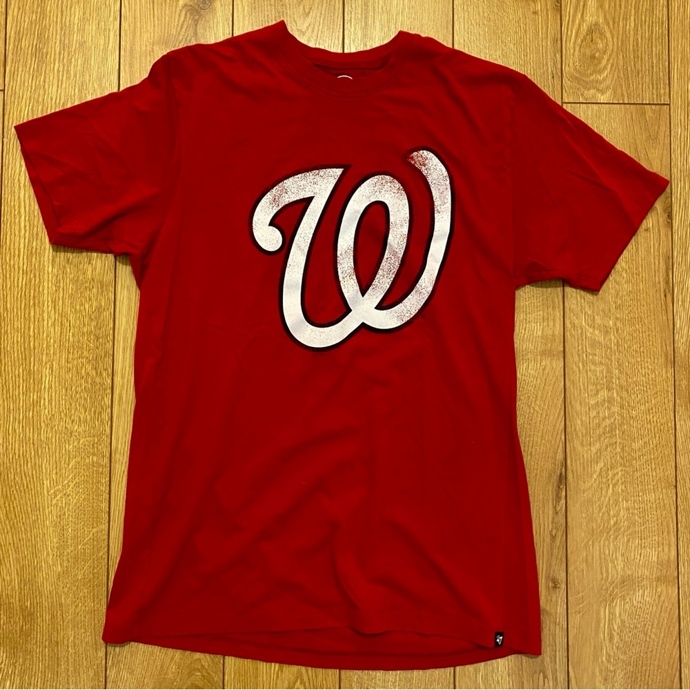 Vintage Style Washington Nationals Red Baseball T-Shirt '47 Brand, Size Small